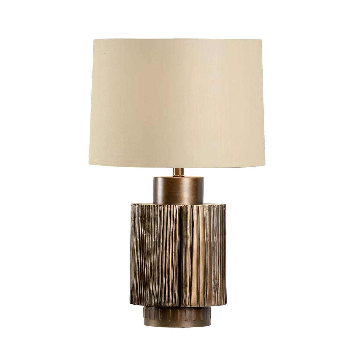 Antique Groove Table Lamp ? 11.8″ x H 22.8″ / Dia 30cm x H 58cm / Bronze & Beige / US Plug Table lamp