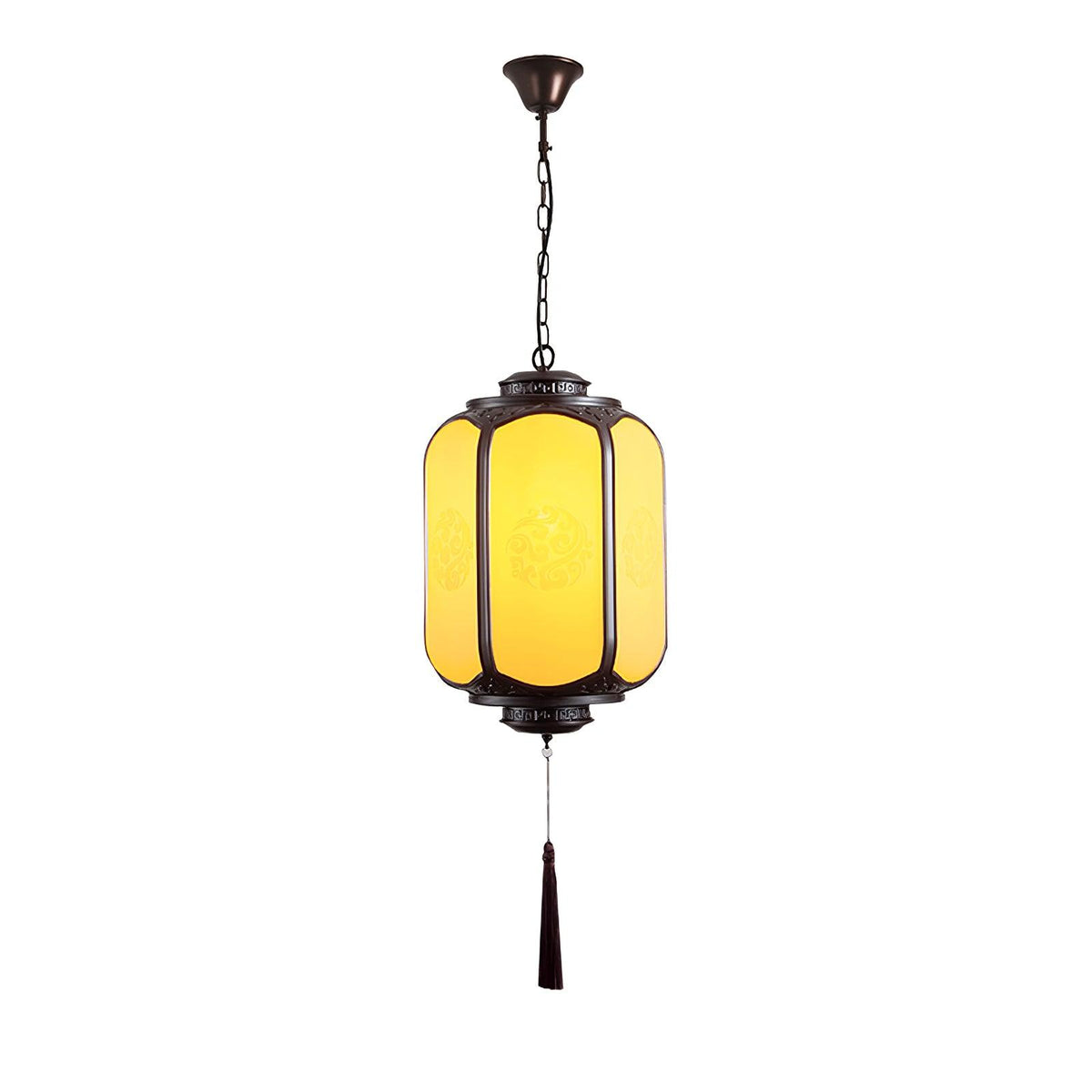 Antique Lantern Pendant Light ∅ 7.9″ x H 12.6″ / Dia 20cm x H 32cm / Sepia & Yellow Pendant light