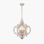 Antique White Style Chandelier Φ 19.7″ x H 24.8″ / Dia 50cm x H 63cm / Antique White Chandelier
