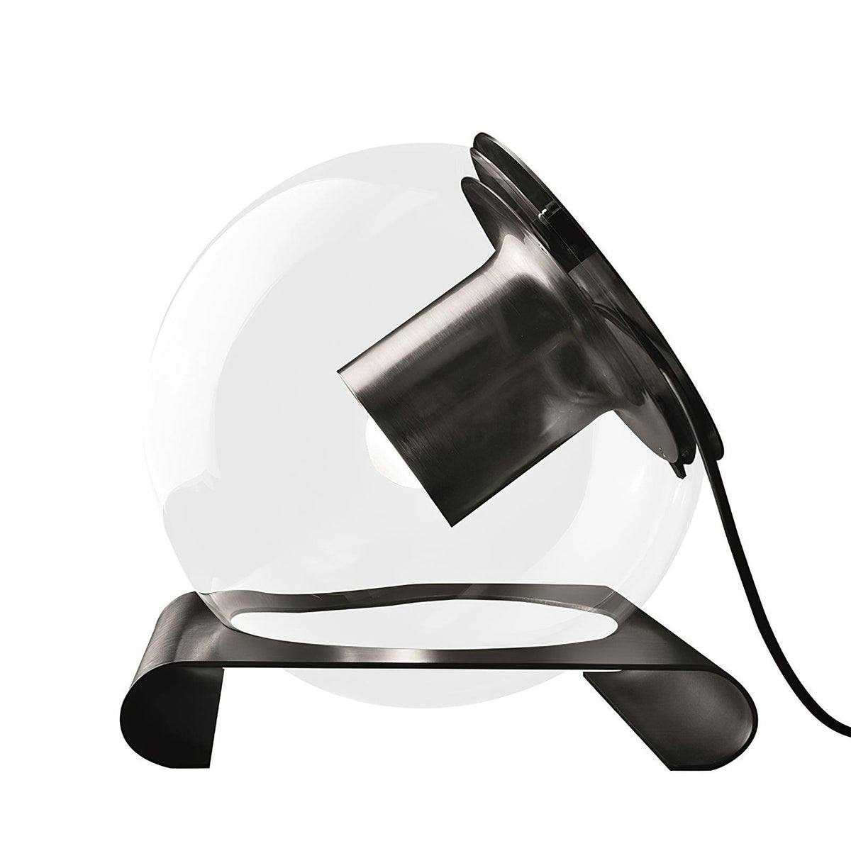 Anvia Glass Table Lamp ∅ 11.8″ x H 13.8″ / Dia 30cm x H 35cm / Black & Transparent / US Plug Table lamp