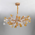 Aosta Brass Branch Chandelier ∅ 23.6″ x H 16.5″ / Dia 60cm x H 42cm / Brass & Clear & Yellow Chandelier