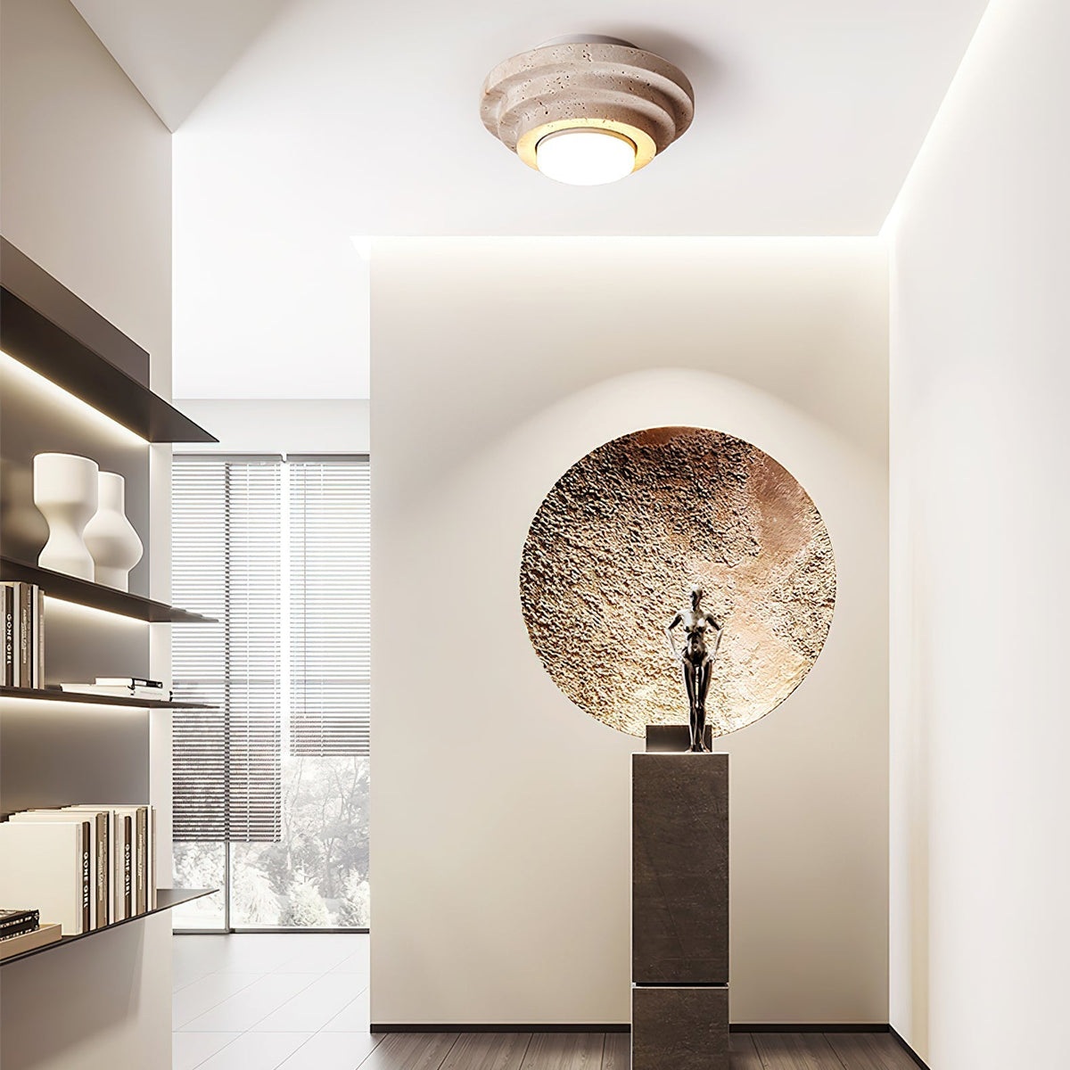 Aperture Ceiling Lamp ∅ 6.7″ x H 3.9″ / Dia 17cm x H 10cm / Beige & White Ceiling lamp
