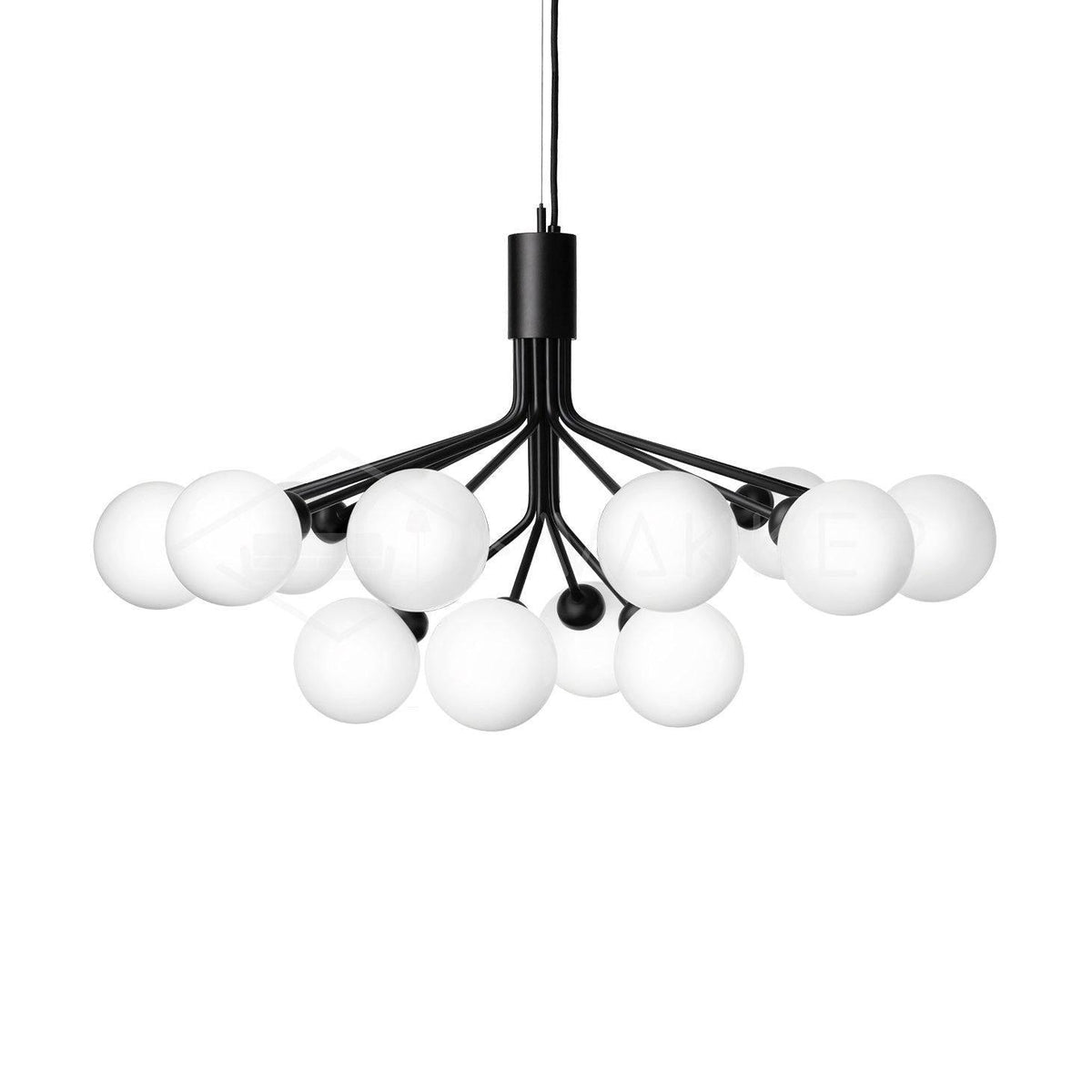 Apiales Chandelier 12heads ∅ 31.5″ x H 19.7″ / Dia 80cm x H 50cm / Black / White Chandelier