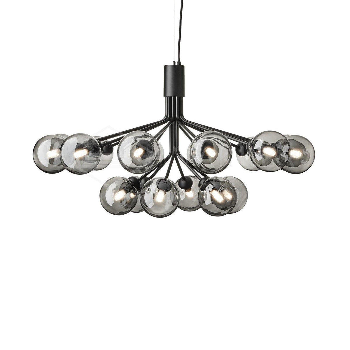 Apiales Chandelier 18heads ∅ 39.4″ x H 21.7″ / Dia 100cm x H 55cm / Black / Smoky Chandelier