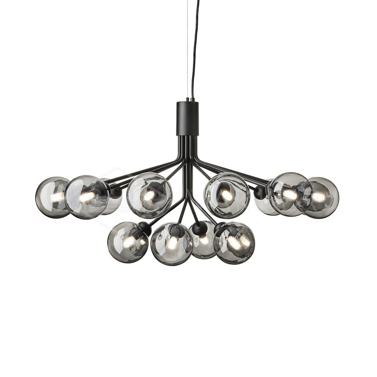 Apiales Chandelier 12heads ∅ 31.5″ x H 19.7″ / Dia 80cm x H 50cm / Black / Smoky Chandelier