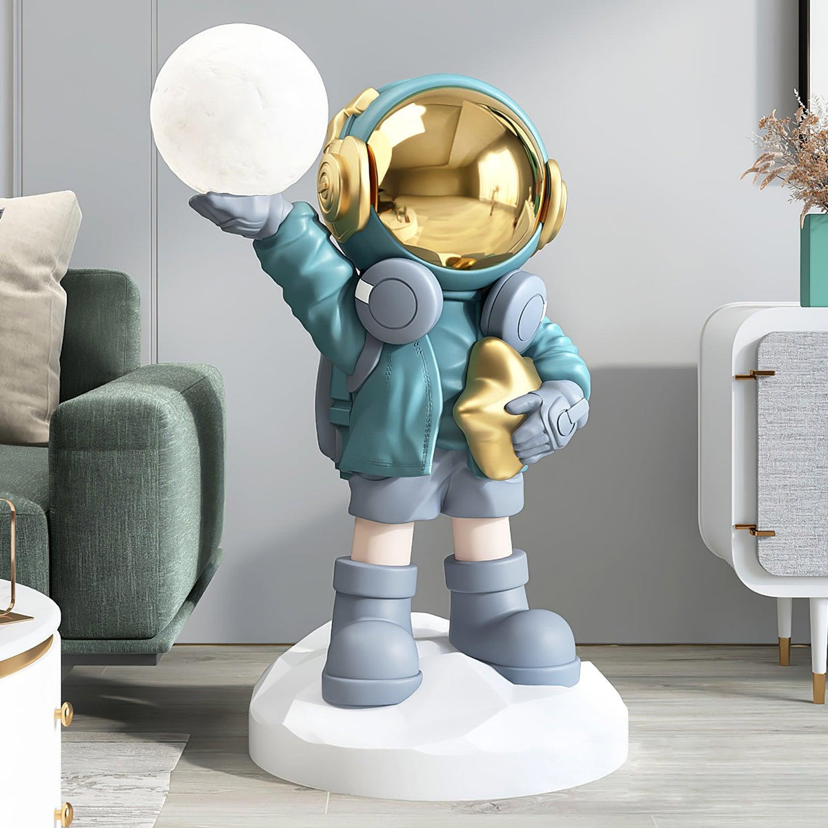 Apollo Astronaut Built-in Battery Floor Lamp ∅ 19.6″ x H 29.5″/ Dia 50cm x H 75cm / Blue Floor lamp
