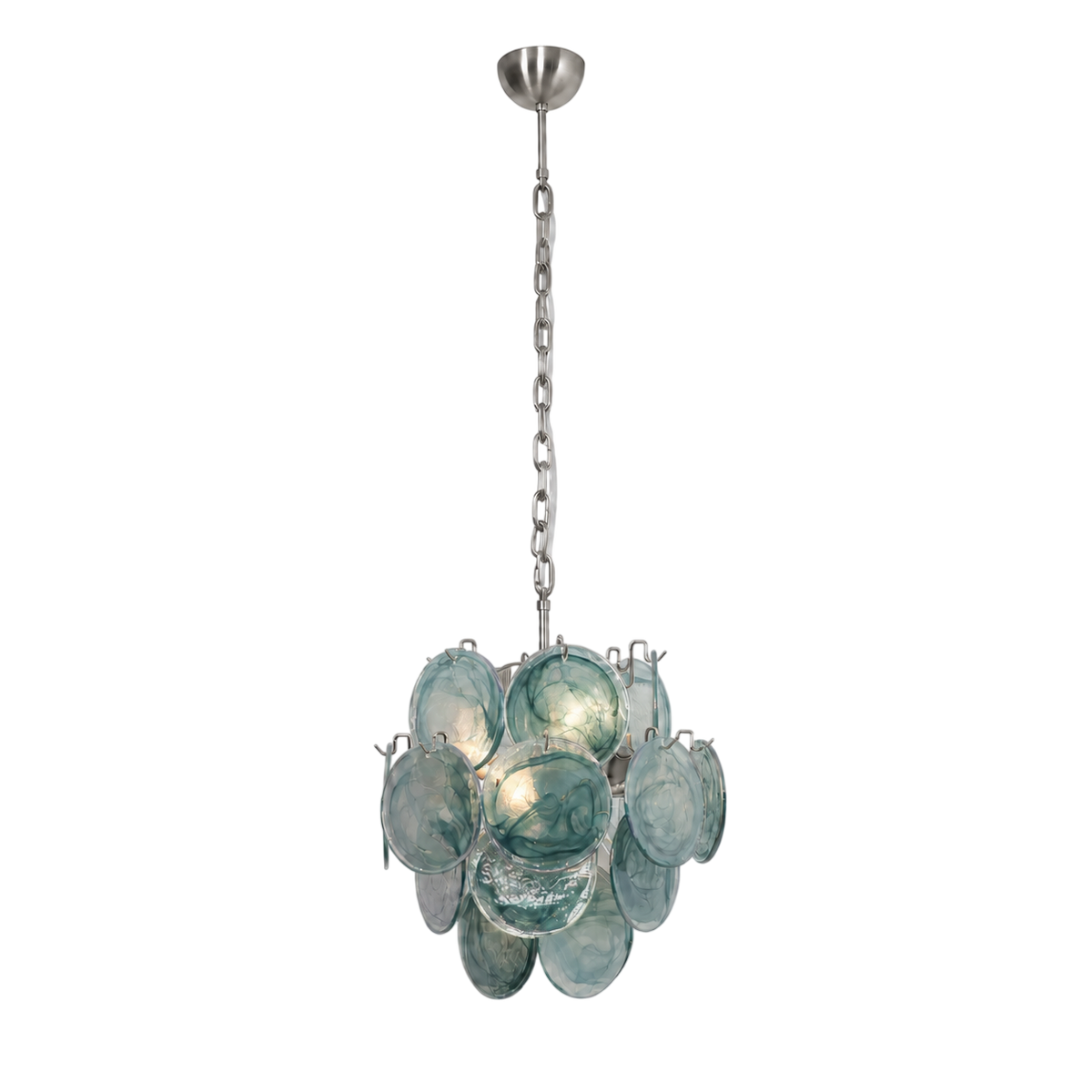 Aqua Blue Glass Chandelier