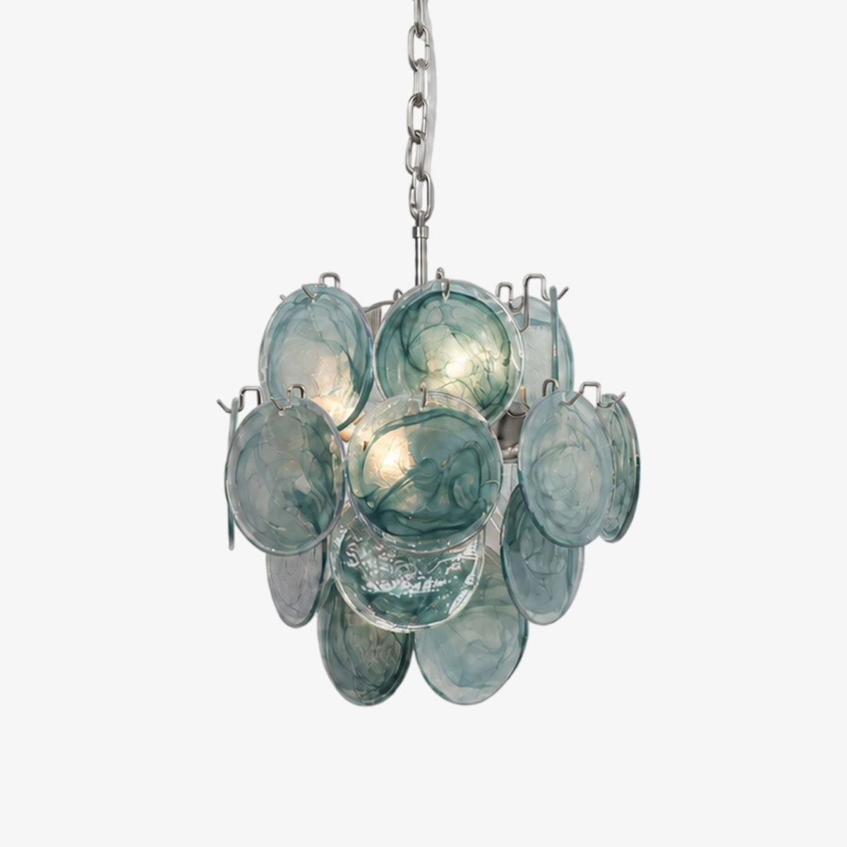 Aqua Blue Glass Chandelier