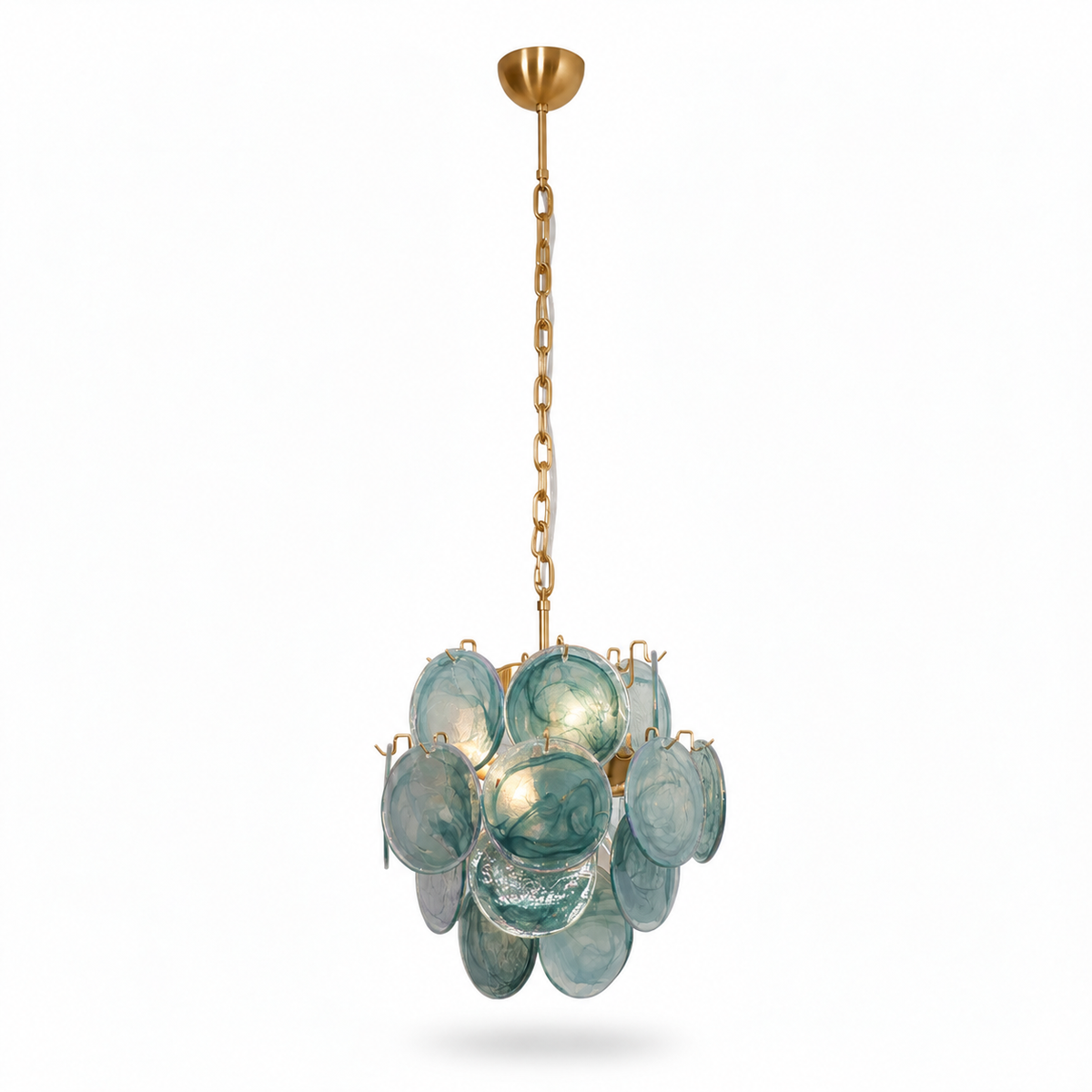 Aqua Blue Glass Chandelier