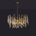 Aqua Funnel Chandelier 8 heads Φ 23.6″ x H 17.7″ / Dia 60cm x H 45cm / Gold + Clear Chandelier