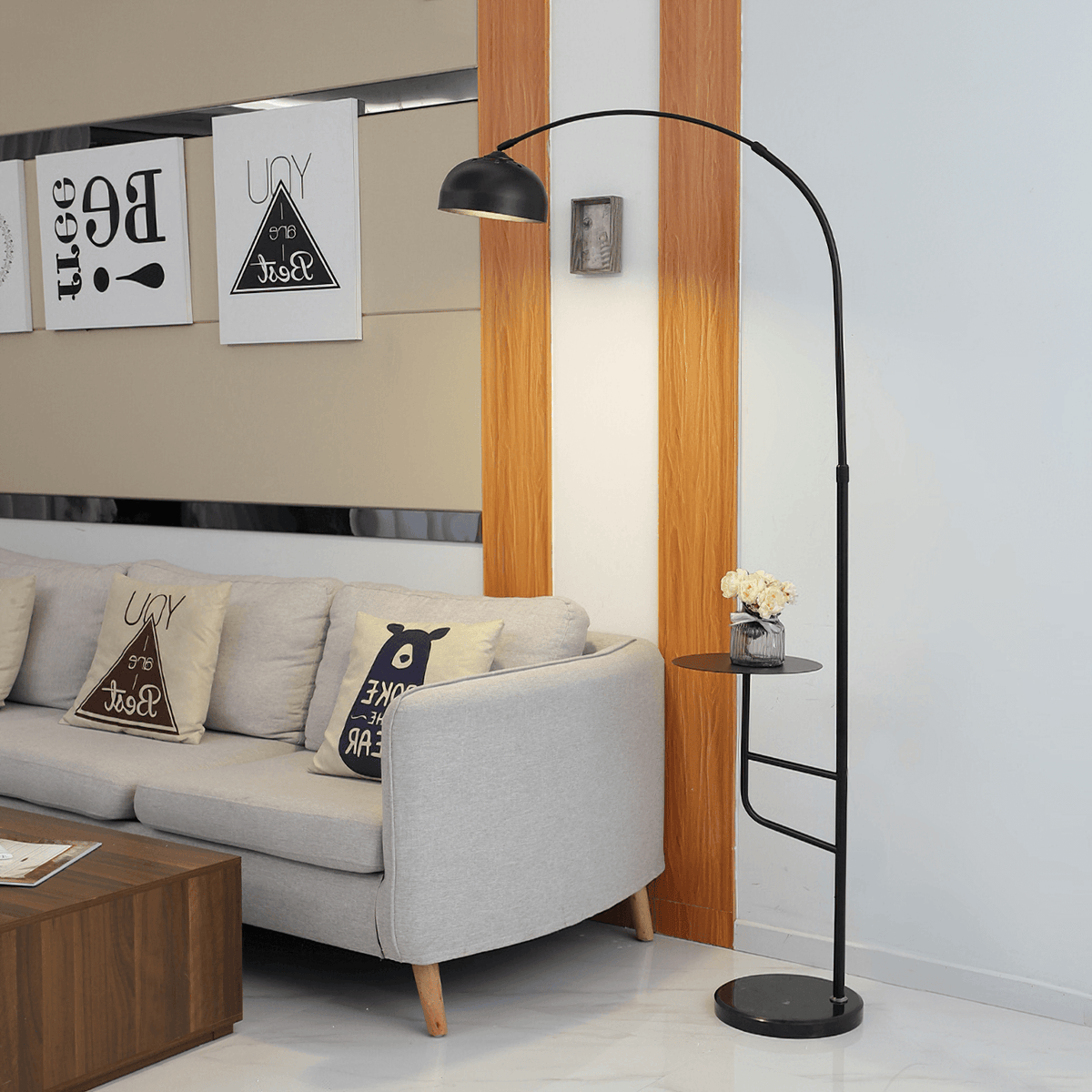 Arc Bell Floor Lamp ∅ 11″ x W 37.4″ x H 68.9″ / Dia 28cm x W 95cm x H 175cm / Black / US plug Floor lamp
