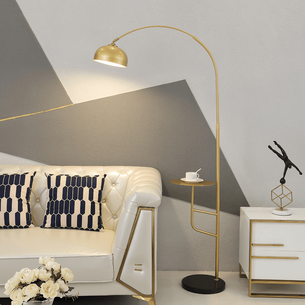 Arc Bell Floor Lamp ∅ 11″ x W 37.4″ x H 68.9″ / Dia 28cm x W 95cm x H 175cm / Gold / US plug Floor lamp