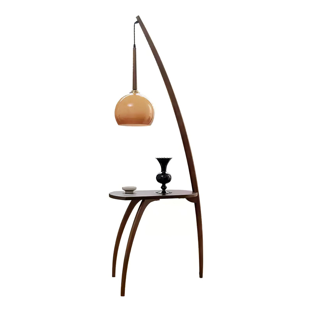Arc Sphere Floor Lamp ∅ 24.4″ x H 65″ / Walnut Color / US Plug Floor lamp