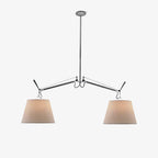 Arcadia Shade Pendant Lamp ∅ 47.2″ x H 35.4-51.2″ / Chrome & White Pendant light