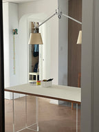 Arcadia Shade Pendant Lamp ∅ 47.2″ x H 35.4-51.2″ / Chrome & White Pendant light