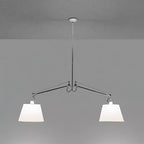 Arcadia Shade Pendant Lamp ∅ 47.2″ x H 35.4-51.2″ / Chrome & White Pendant light