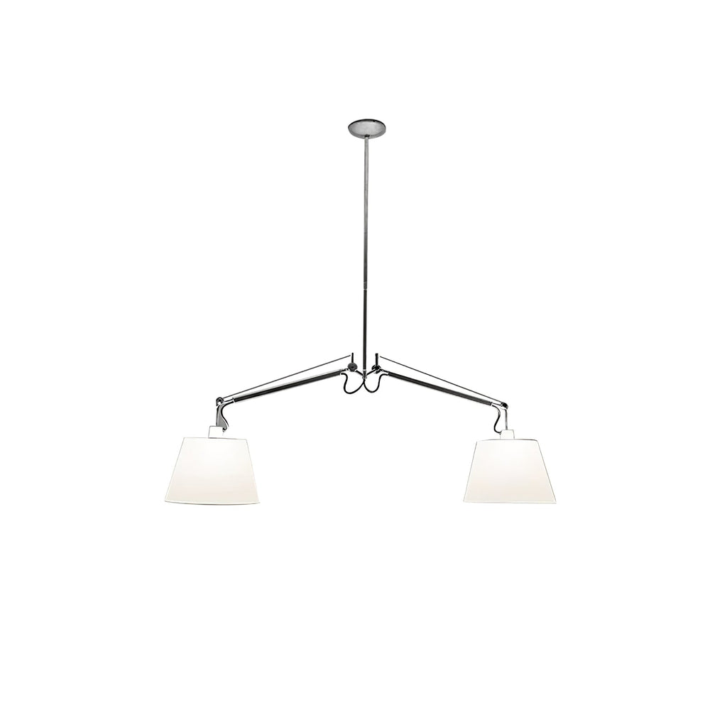 Arcadia Shade Pendant Lamp ∅ 47.2″ x H 35.4-51.2″ / Chrome & White Pendant light