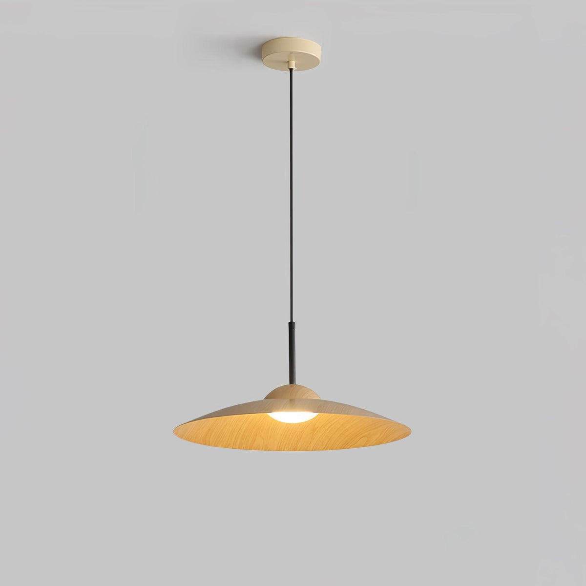 Arcadian Pendant Light ? 15.7″ x H 5.9″ / Dia 40cm x H 15cm / Hydrographic Nature Wood Grain Finish / Warm Light