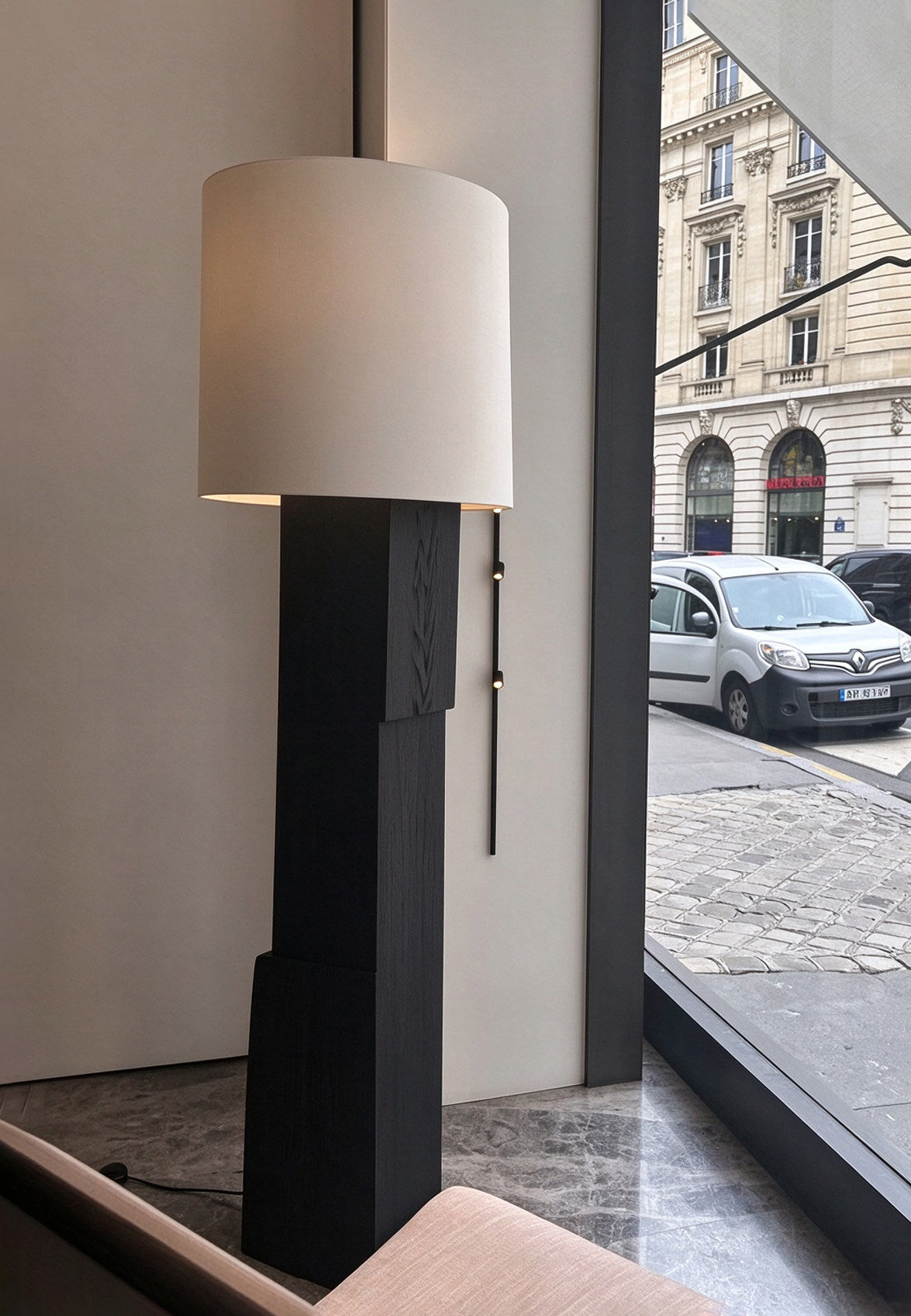 Architectural Block Wood Floor Lamp