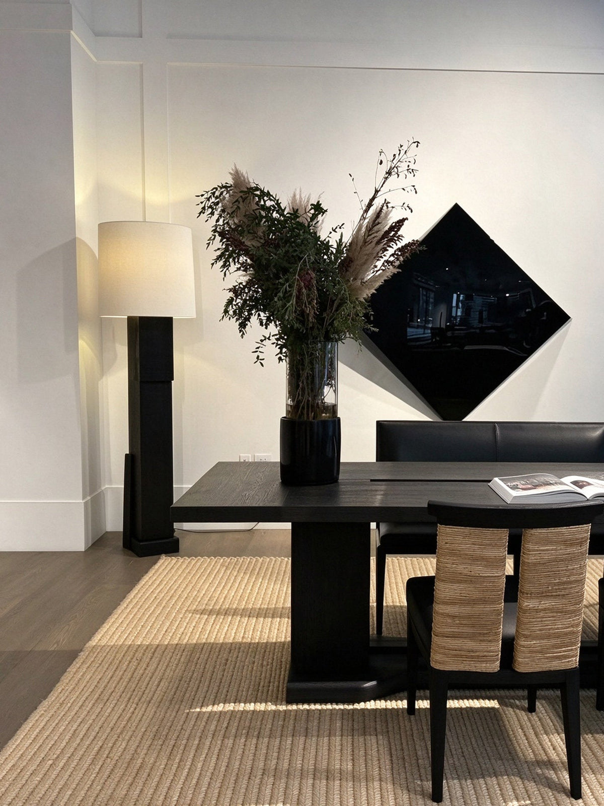 Architectural Block Wood Floor Lamp