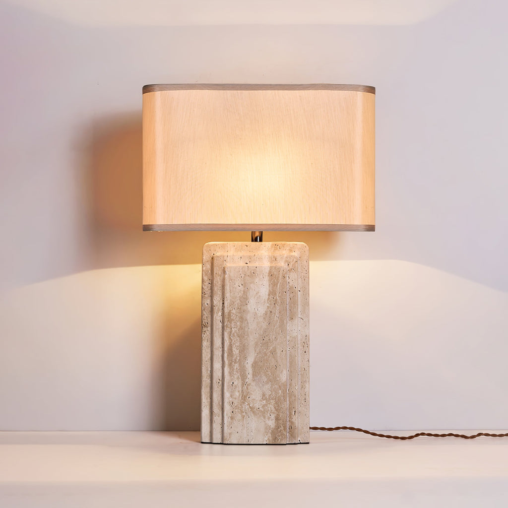 Arc Travertine Table Lamp