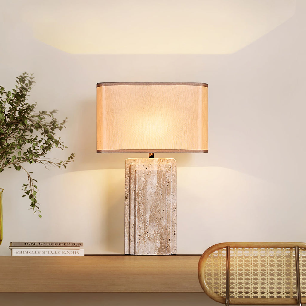 Arc Travertine Table Lamp