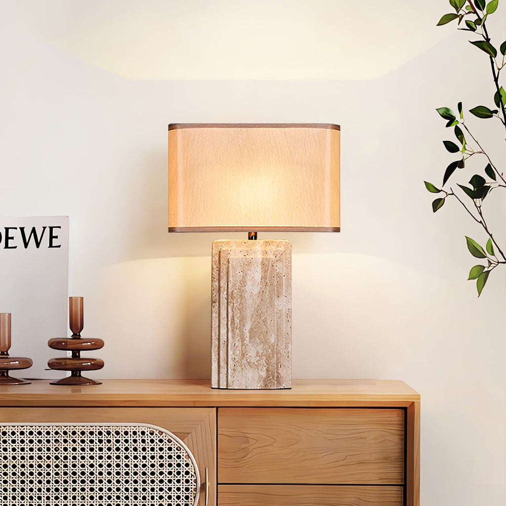 Arc Travertine Table Lamp