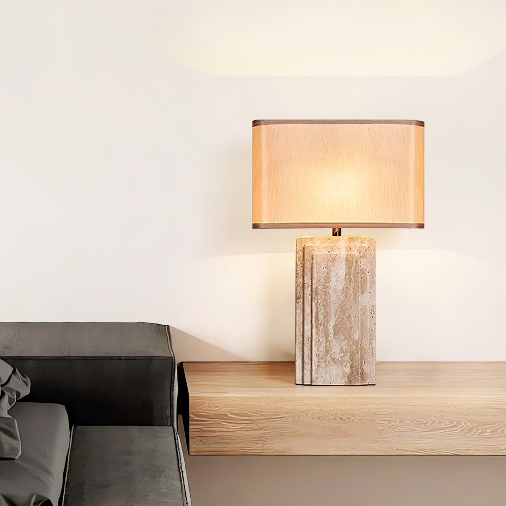 Arc Travertine Table Lamp