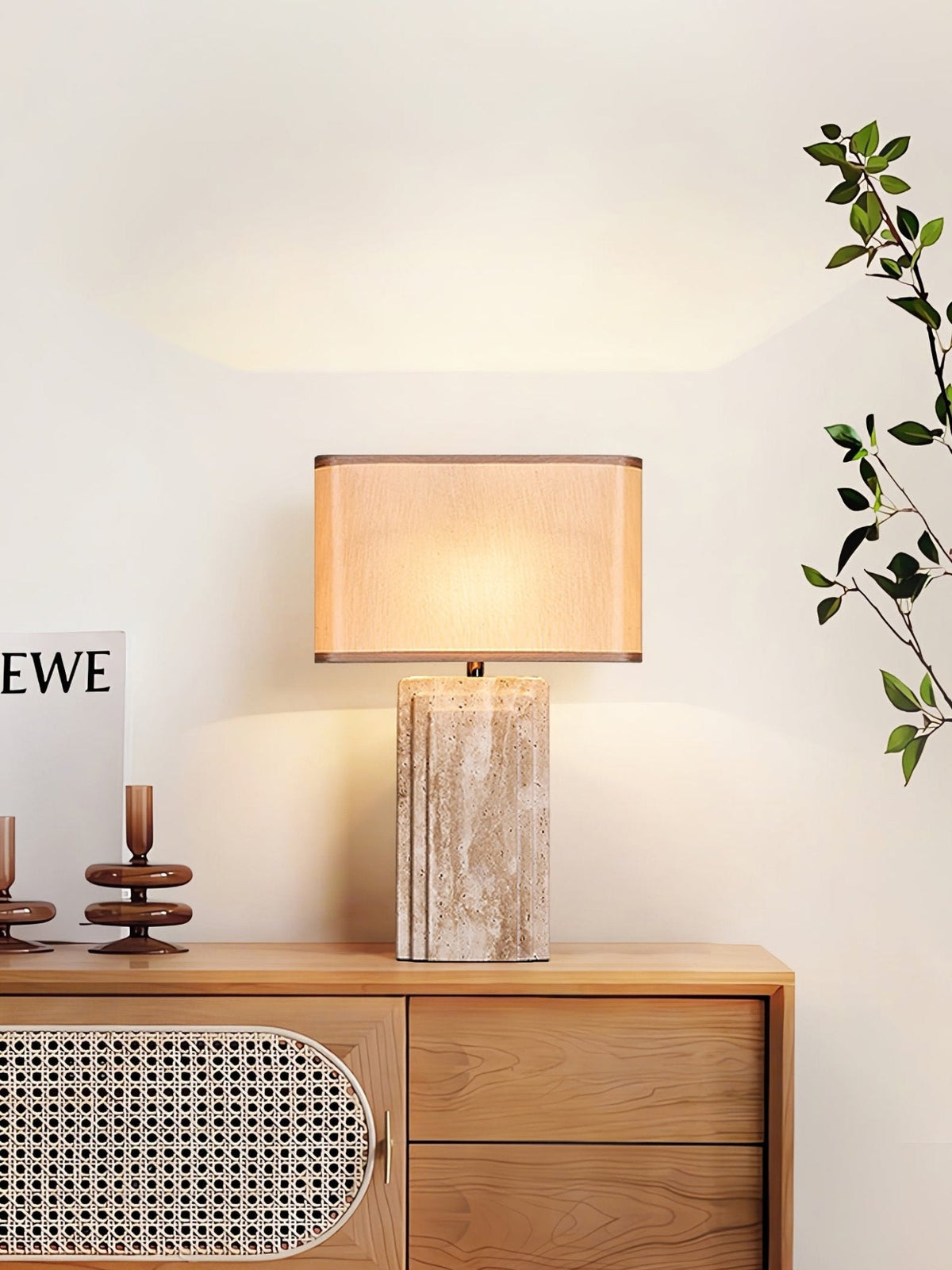 Arc Travertine Table Lamp