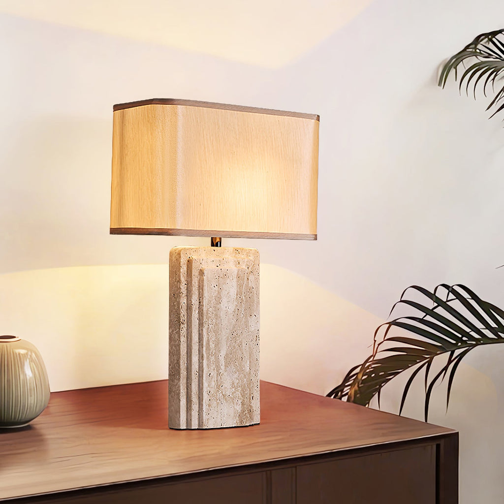 Arc Travertine Table Lamp