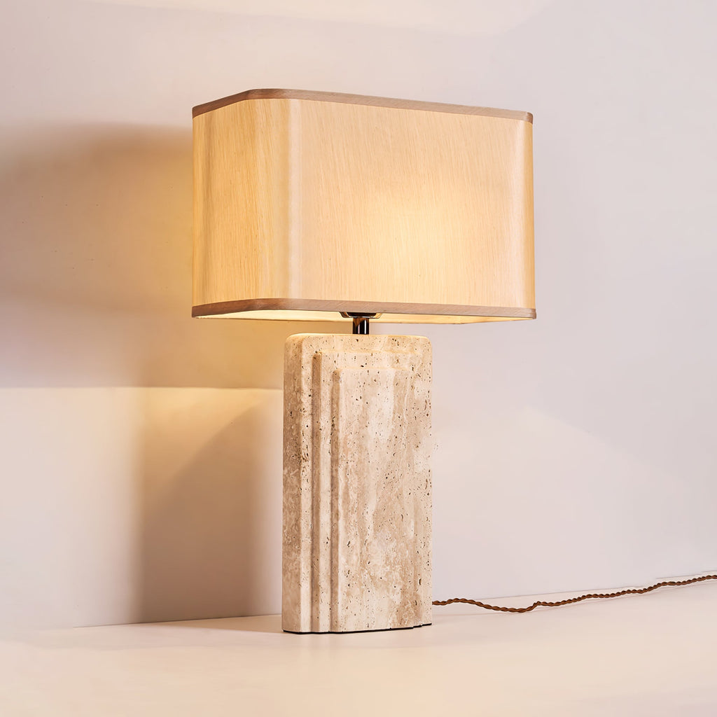 Arc Travertine Table Lamp