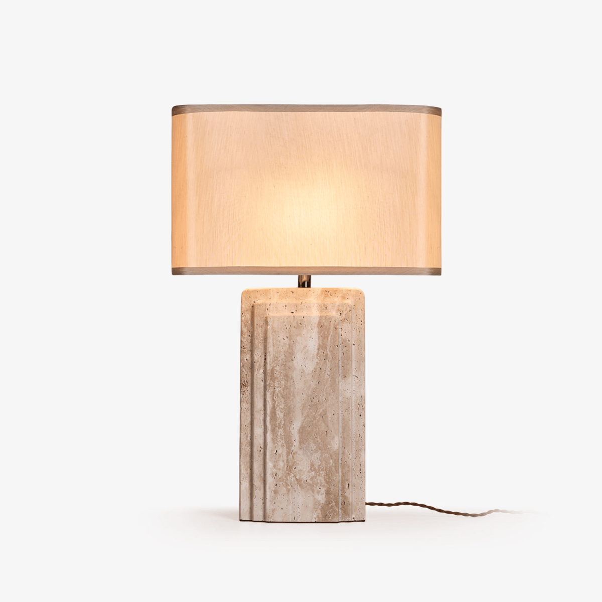 Arc Travertine Table Lamp