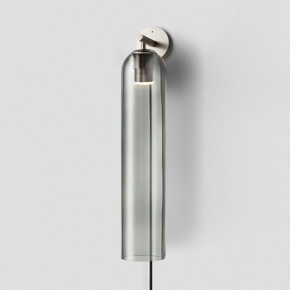 Art Glass Plug-In Sconce Sand Nickel / Smoke Gray / US Plug Wall lamp