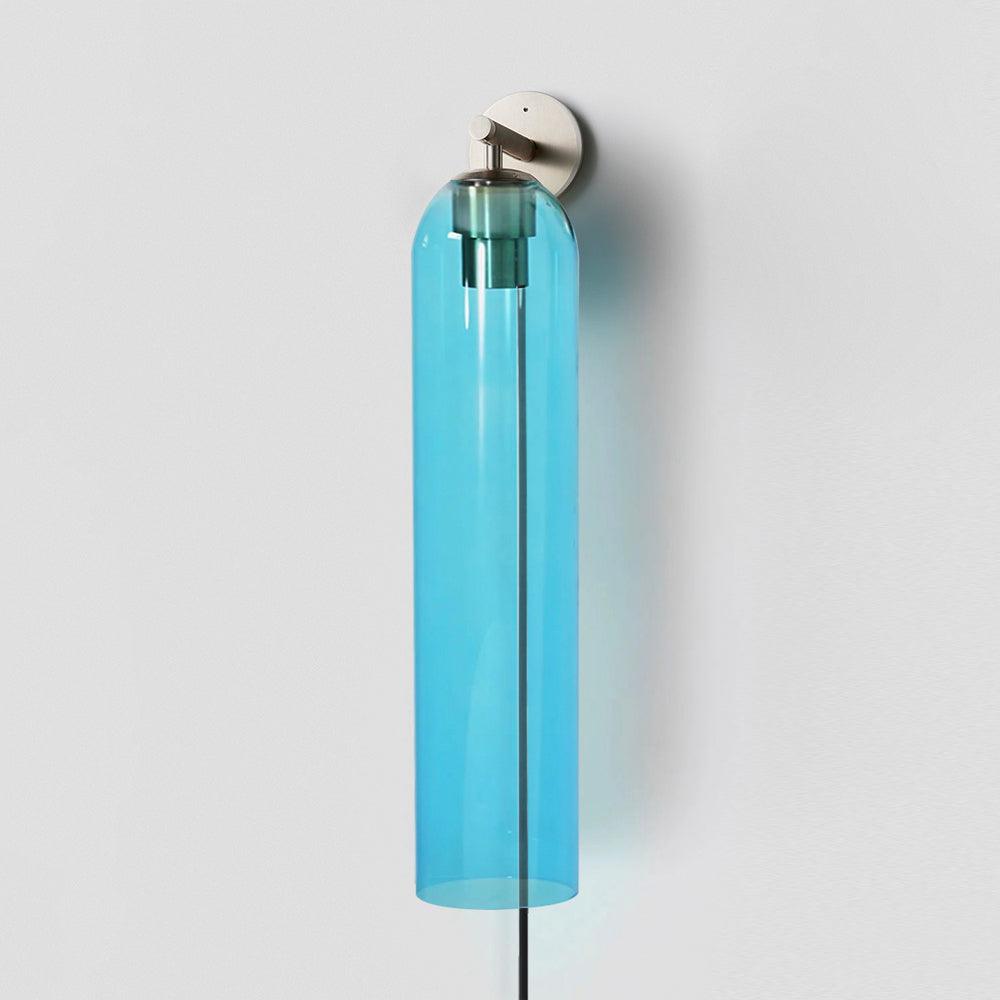Art Glass Plug-In Sconce Sand Nickel / Sky Blue / US Plug Wall lamp