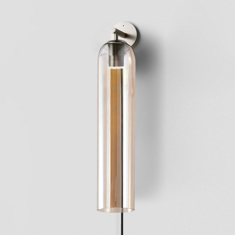 Art Glass Plug-In Sconce Sand Nickel / Amber / US Plug Wall lamp