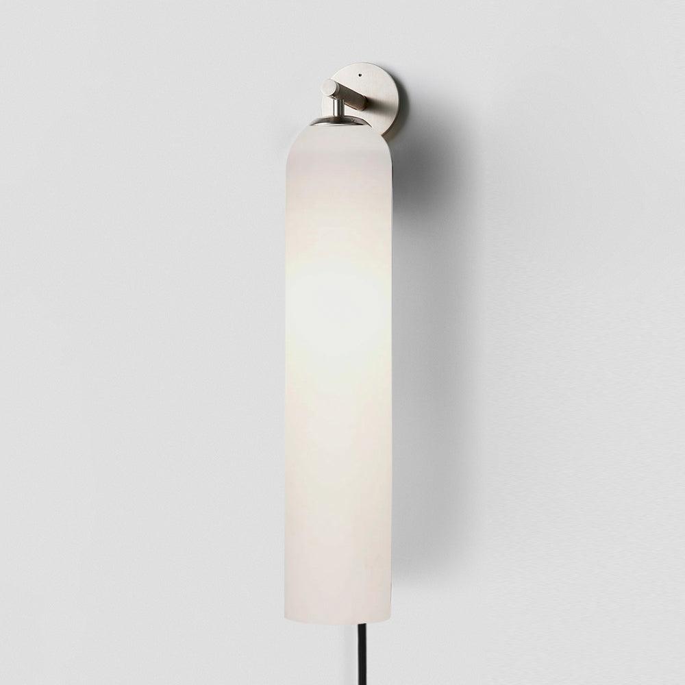 Art Glass Plug-In Sconce Sand Nickel / Milky White / US Plug Wall lamp