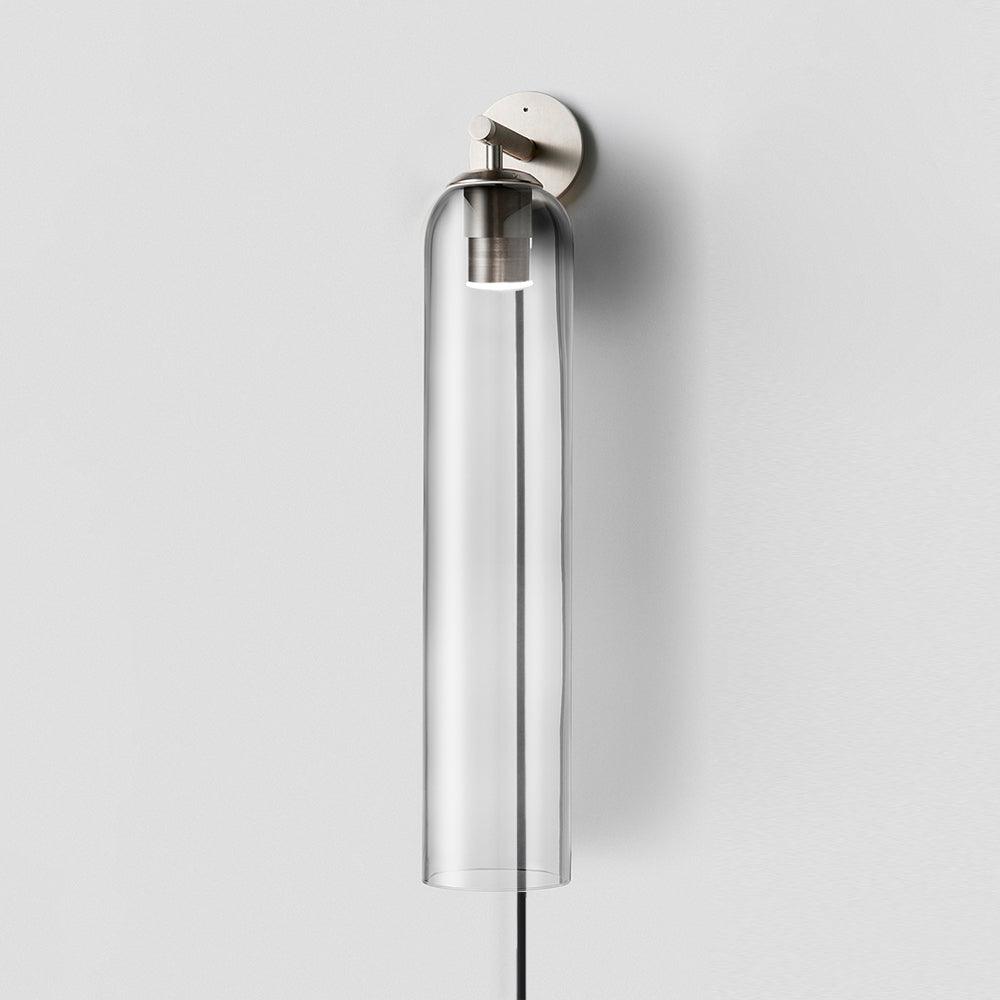Art Glass Plug-In Sconce Sand Nickel / Clear / US Plug Wall lamp