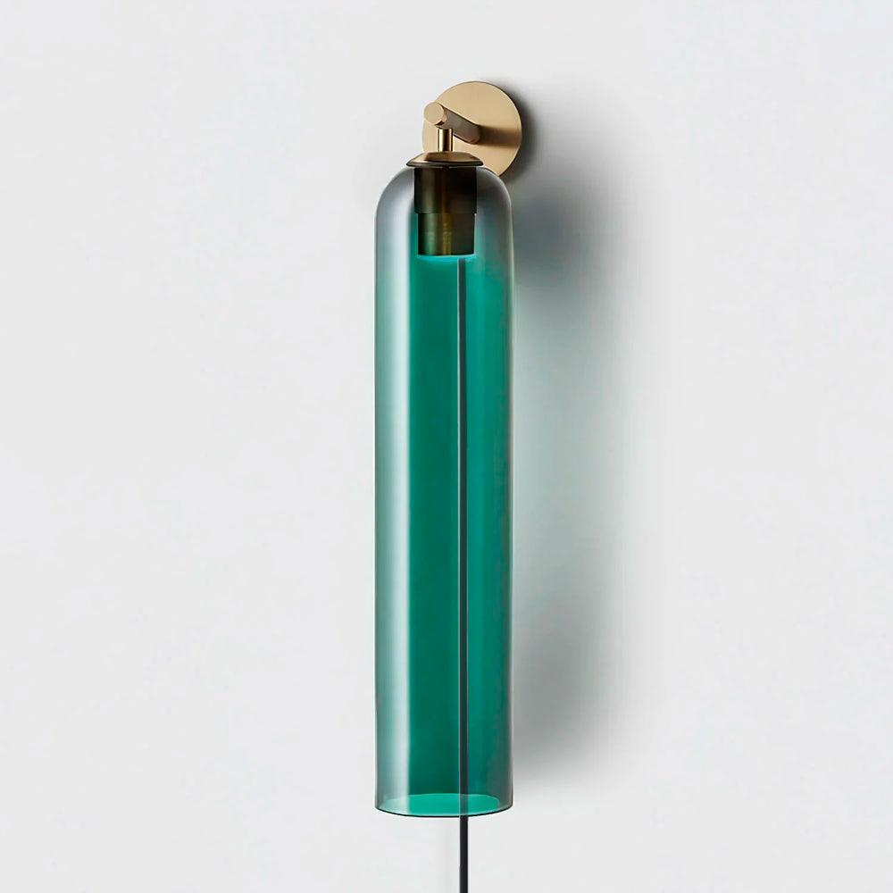 Art Glass Plug-In Sconce Gold / Green / US Plug Wall lamp