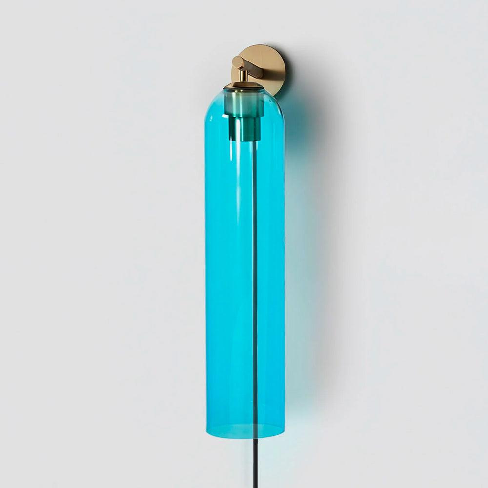 Art Glass Plug-In Sconce Gold / Sky Blue / US Plug Wall lamp
