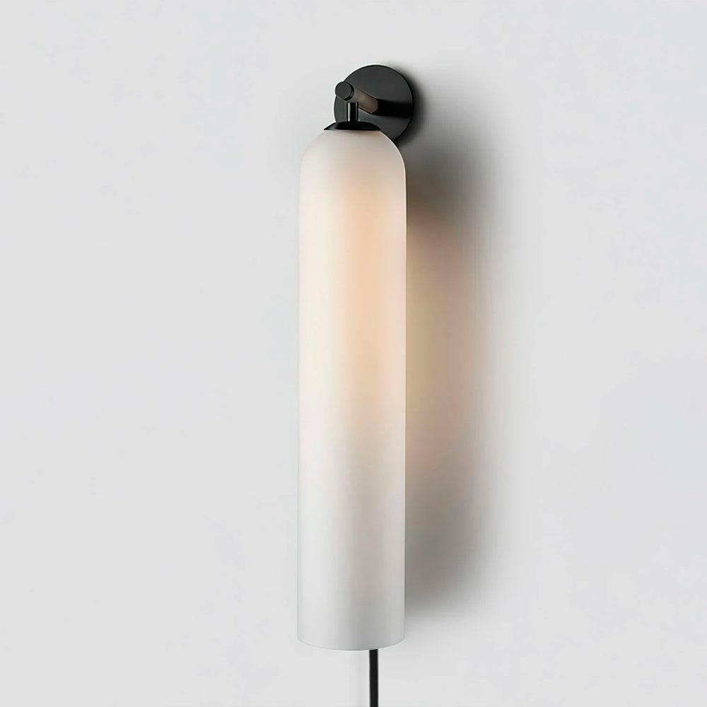 Art Glass Plug-In Sconce Black / Frosted White / US Plug Wall lamp