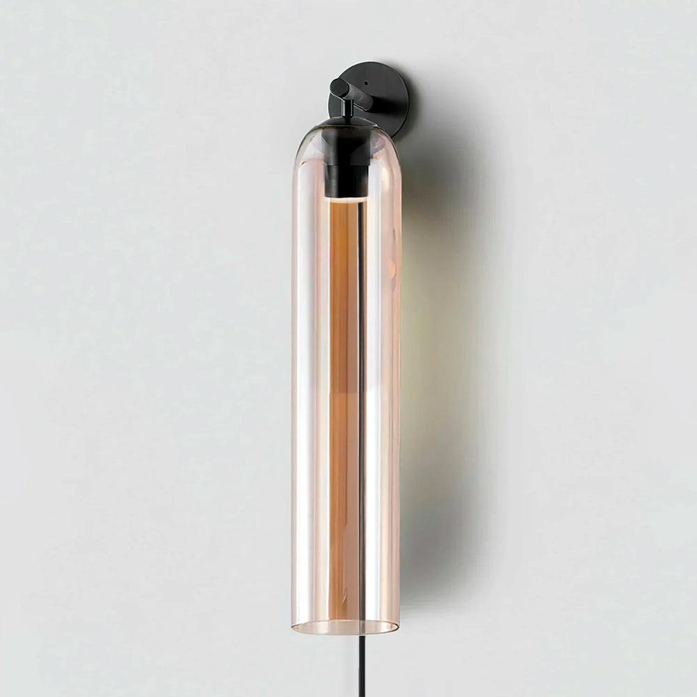 Art Glass Plug-In Sconce Black / Amber / US Plug Wall lamp