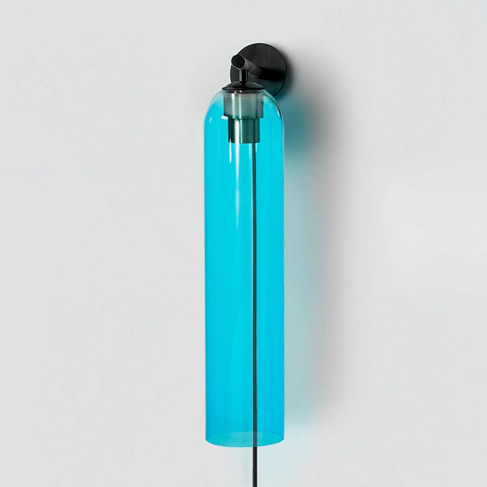 Art Glass Plug-In Sconce Black / Sky Blue / US Plug Wall lamp