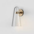 Conical Glass Wall Lamp ∅ 5.1″ x H 10″ / Dia 13cm x H 25.5cm / Gold & Clear / Warm Light 1001 Wall lamp