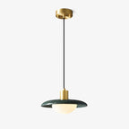 Arundel Mushroom Pendant Light ∅ 9.8″ x H 5.1″ / Dia 25cm x H 13cm / Brass & Green Pendant light