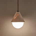 Aslo Pendant Lamp ∅ 6.3″ x H 7.9″ / Yellow Travertine & White pendant Lamp