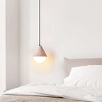 Aslo Pendant Lamp ∅ 6.3″ x H 7.9″ / Yellow Travertine & White pendant Lamp