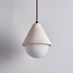 Aslo Pendant Lamp ∅ 6.3″ x H 7.9″ / Yellow Travertine & White pendant Lamp
