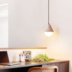 Aslo Pendant Lamp ∅ 6.3″ x H 7.9″ / Yellow Travertine & White pendant Lamp