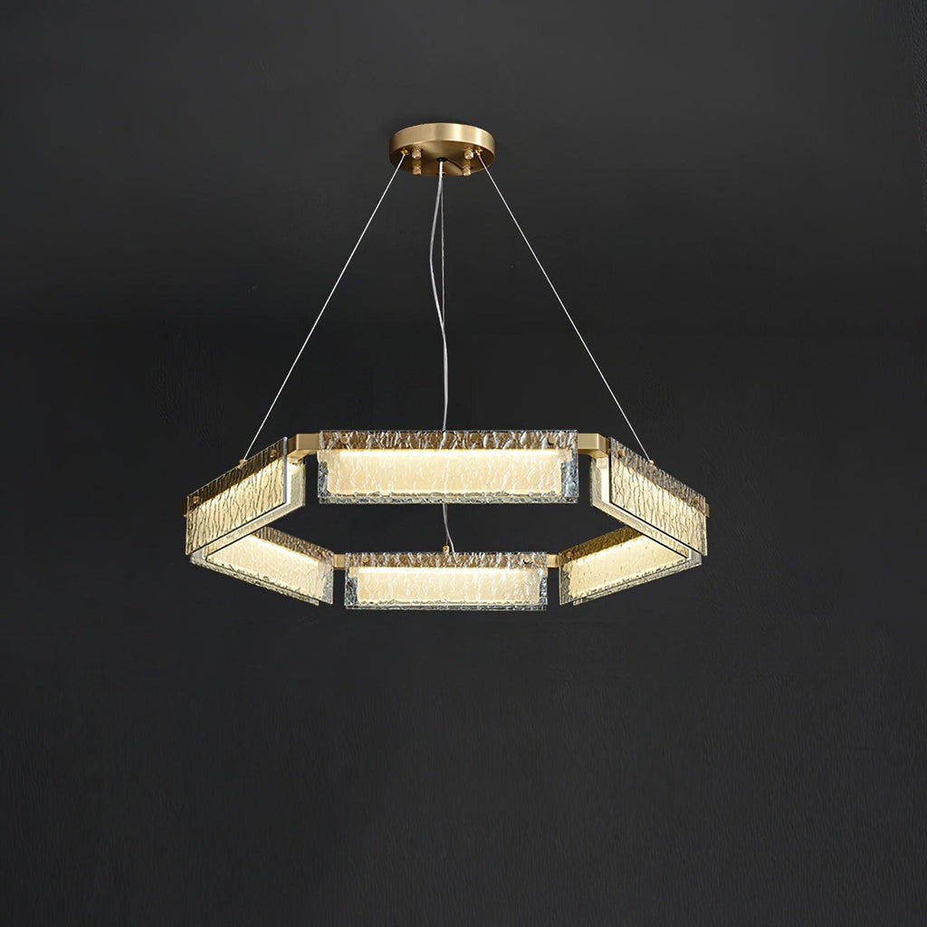 Asner LED Chandelier ∅ 27.5″ x H 3.7″ / Dia 70cm x H 9.5cm / Polished Brass / Warm White Chandelier