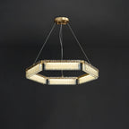 Asner LED Chandelier ∅ 27.5″ x H 3.7″ / Dia 70cm x H 9.5cm / Polished Brass / Warm White Chandelier